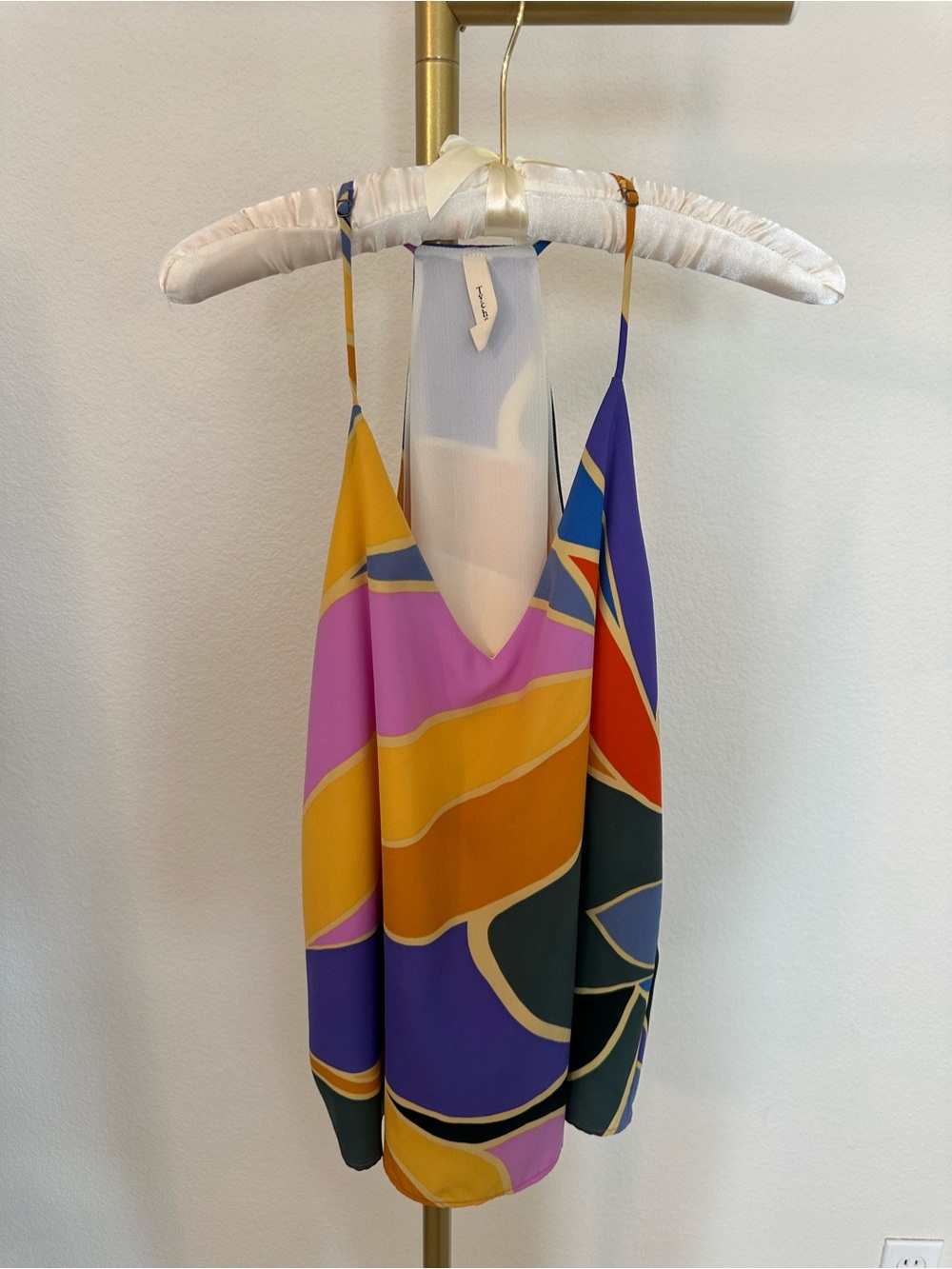 Tyche Multi-Color Strappy Tank Top - Purple, Blue, Mustard